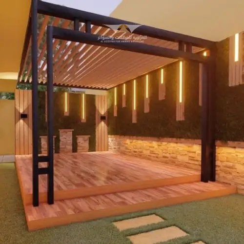 مظلات خشب للحدائق